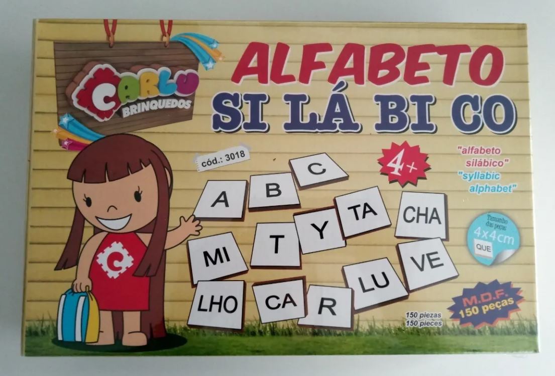 Alfabeto Silábico 150 peças- Jogo Alfabetização Letras, Brinquedo