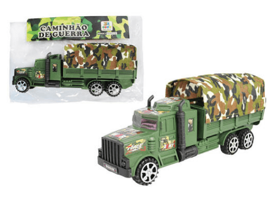 CAMINHÃO MILITAR DE PLASTICO C/ MOTOR A FRICÇÃO