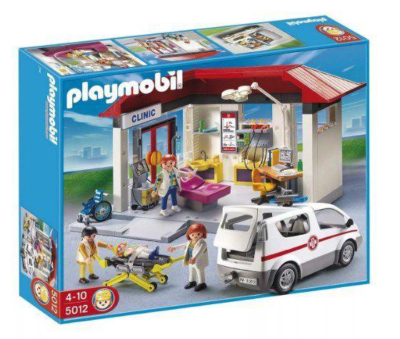 PLAYMOBIL CLÍNICA HOSPITAL CENTRO MÉDICO COM AMBULÂNCIA