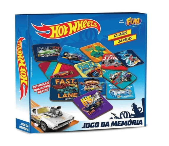 HOT WHEELS JOGO DA MEMORIA 12 PARES 24 PEÇAS