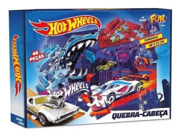 HOT WHEELS QUEBRA-CABECA 48 PEÇAS CARTONADO