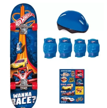 HOT WHEELS SKATE COM ACESSORIOS DE SEGURANC F00106