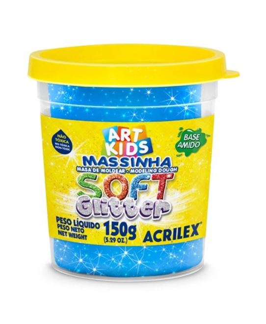 MASSA SOFT GLITTER 150G / AZUL