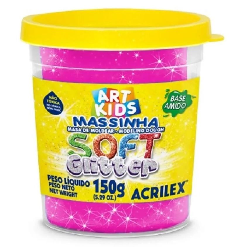 MASSA SOFT GLITTER 150G ROSA