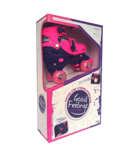 PATINS 4 RODAS PARALELAS COM LUZ - FEM P (31-34)
