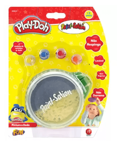 PLAYDOH PINTURA A DEDO C 4 CARIMBINHOS E 1 POTE