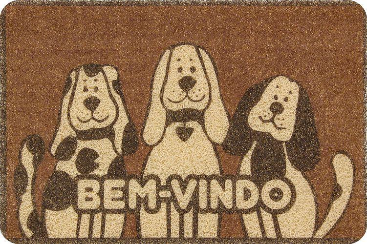 CAPACHO VINILICO ESTAMPADO 60X40CM CACHORRO MARROM