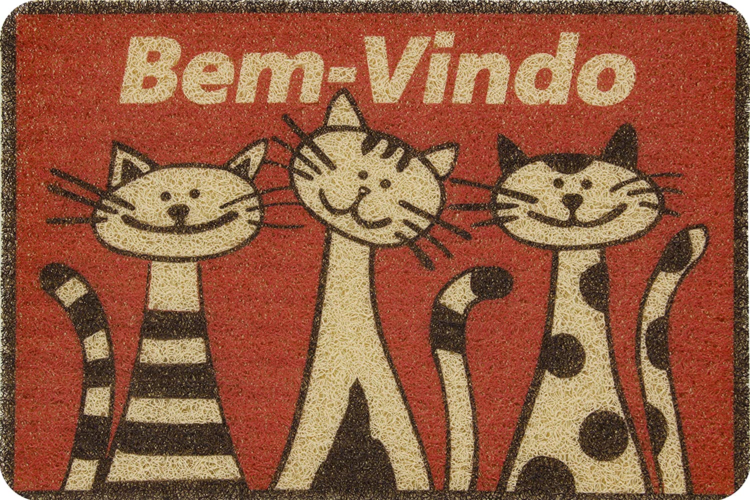 CAPACHO VINILICO ESTAMPADO 60X40CM GATO VERMELHOP