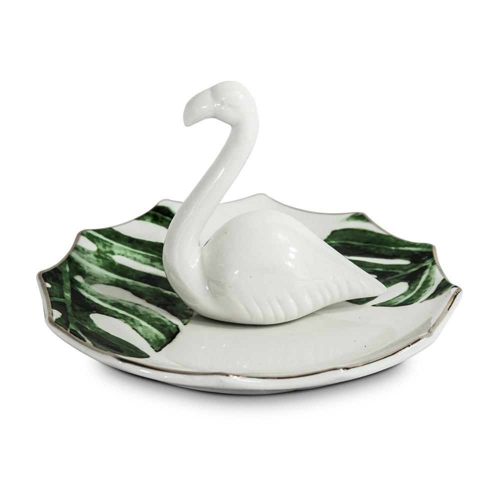 OBJETO DECORATIVO CISNE, COR VERDE 