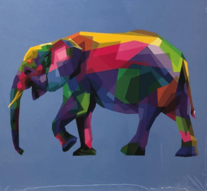 QUADRO DECORATIVO DE MADEIRA ELEFANTE