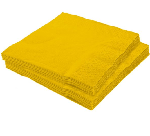 GUARDANAPO EM PAPEL AMARELO  CONTEM 20 UNIDADES