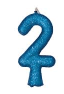 VELA PURO GLITTER AZUL N 2