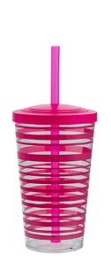 WEEKEND CUP DECORADO 550 ML  LISTRA ROSA