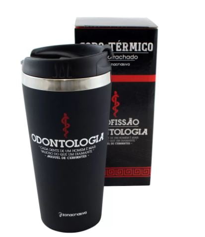 COPO VIAGEM EMBORRACHADO 450ML PROFISSOES ODONTO