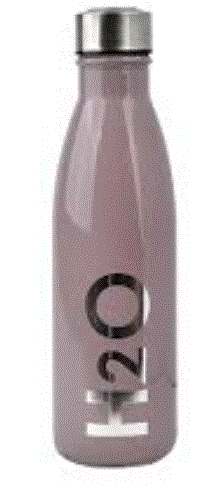 GARRAFA VIDRO 650ML H2O COM TAMPA  ROSE