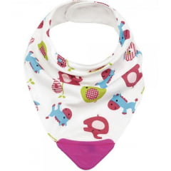 BANDANA BABY ZOO COM MORDEDOR ROSA