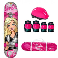 BARBIE SKATE COM ACESSÓRIOS DE SEGURANÇA