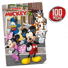 Quebra Cabeça Puzzle 100 Peças Mickey Disney Junior Toyster