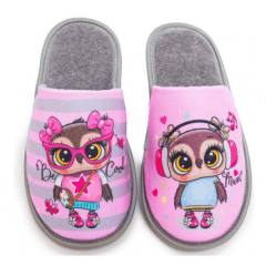 PANTUFA FEMININA DUPLA CORUJAS 35X36