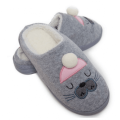 PANTUFA FEMININO FOCA / MESCLA GRAFITE 39X40