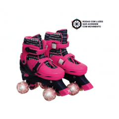 PATINS 4 RODAS PARALELAS COM LUZ - FEM P (31-34)