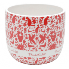 CACHEPOT CERAMICA BIRDS AND FLOWERS FD BRANCO