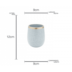 VASO DECORATIVO CERAMICA GRANILITE CINZA 9X12CM