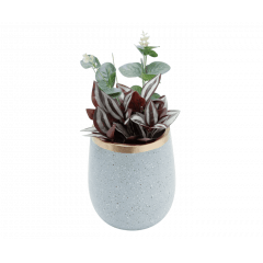 VASO DECORATIVO CERAMICA GRANILITE CINZA 9X12CM