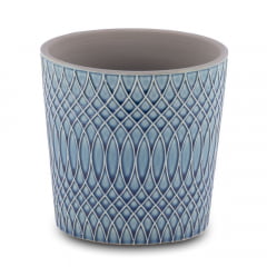 VASO PARA FLORES EM CERAMICA AZUL 