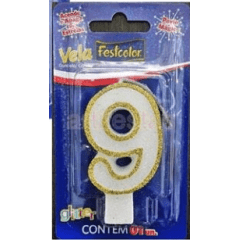 VELA GLITTER OURO N 9