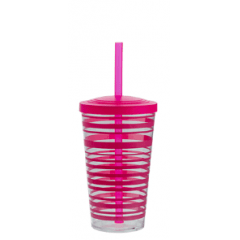 WEEKEND CUP DECORADO 550 ML  LISTRA ROSA