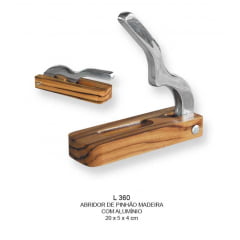 ABRIDOR DE PINHAO MADEIRA E ALUMINIO.