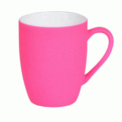 CANECA DE PORCELANA SOFT TOUCH ROSA 350ML