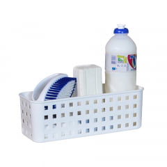 CESTA ORGANIZADORA COM VENTOSAS MULTIUSO 24X9X8 CM