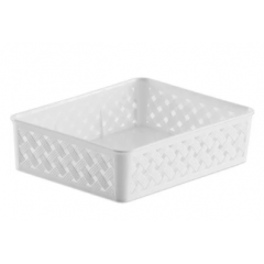 CESTO ORGANIZADOR RATTAN 24 X 19 X 6,5 BRANCO