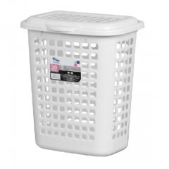 CESTO TELADO RETANGULAR COM TAMPA 30 LITROS BRANCO