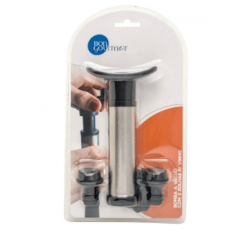 CONJUNTO 3 PEÇAS BOMBA A VÁCUO DE INOX COM 2 ROLHAS FLEXÍVEIS