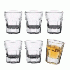CONJUNTO 6 COPOS PARA SHOT DE VIDRO SODO-CALCICO FACES 50ML