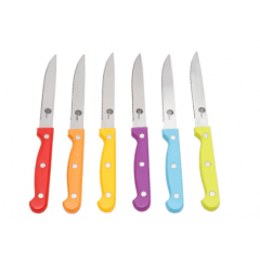 CONJUNTO 6 FACAS PARA CHURRASCO COM CEPO MADEIRA