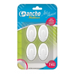 GANCHO ADES OVAL WHITE 4PCS