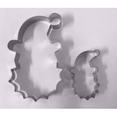 JOGO CORTADOR PETIT FOUR PAPAI NOEL INOX COM 2 PEÇAS