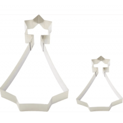 JOGO CORTADOR PETIT FOUR PINHEIRO ESTRELADO INOX 2 PEÇAS