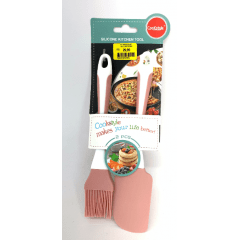 KIT PINCEL ESPATULA SILICONE ROSA