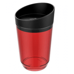 PORTA ALGODÃO VERMELHO TRANSPARENTE