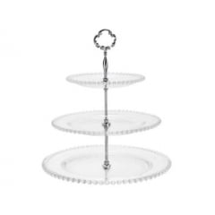 PRATO TRIPLO CRISTAL DE CHUMBO P/DOCES PEARL 18/26