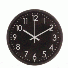 RELÓGIO PAREDE PLASTICO BASIC PRETO 30,5X4CM