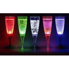 TAÇA DE CHAMPANHE 160 ML LED MULTICOLOR  