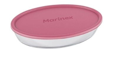 Assadeira Oval com Tampa 1,6 litros Marinex - Vidro
