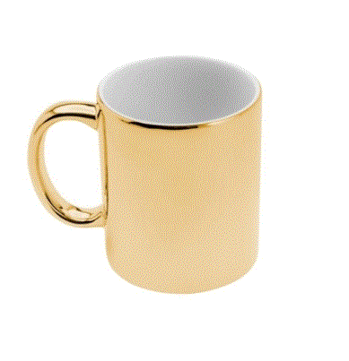 CANECA DE PORCELANA LUMINUS DOURADA 325ML