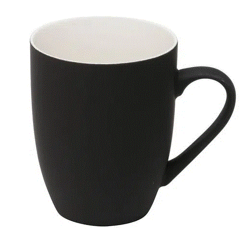 CANECA DE PORCELANA SOFT TOUCH PRETA 350ML